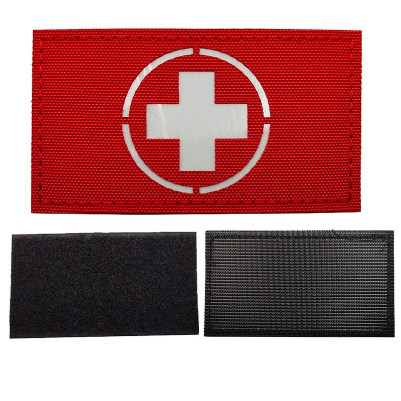 ODSP Glow in Dark Medic Cross First Aid Patches, Tactica Military Combat Armband Badges with Hook and Loop Fastener Backing, 3.54 x 1.97 Inch, 2 Pieces - Image 5